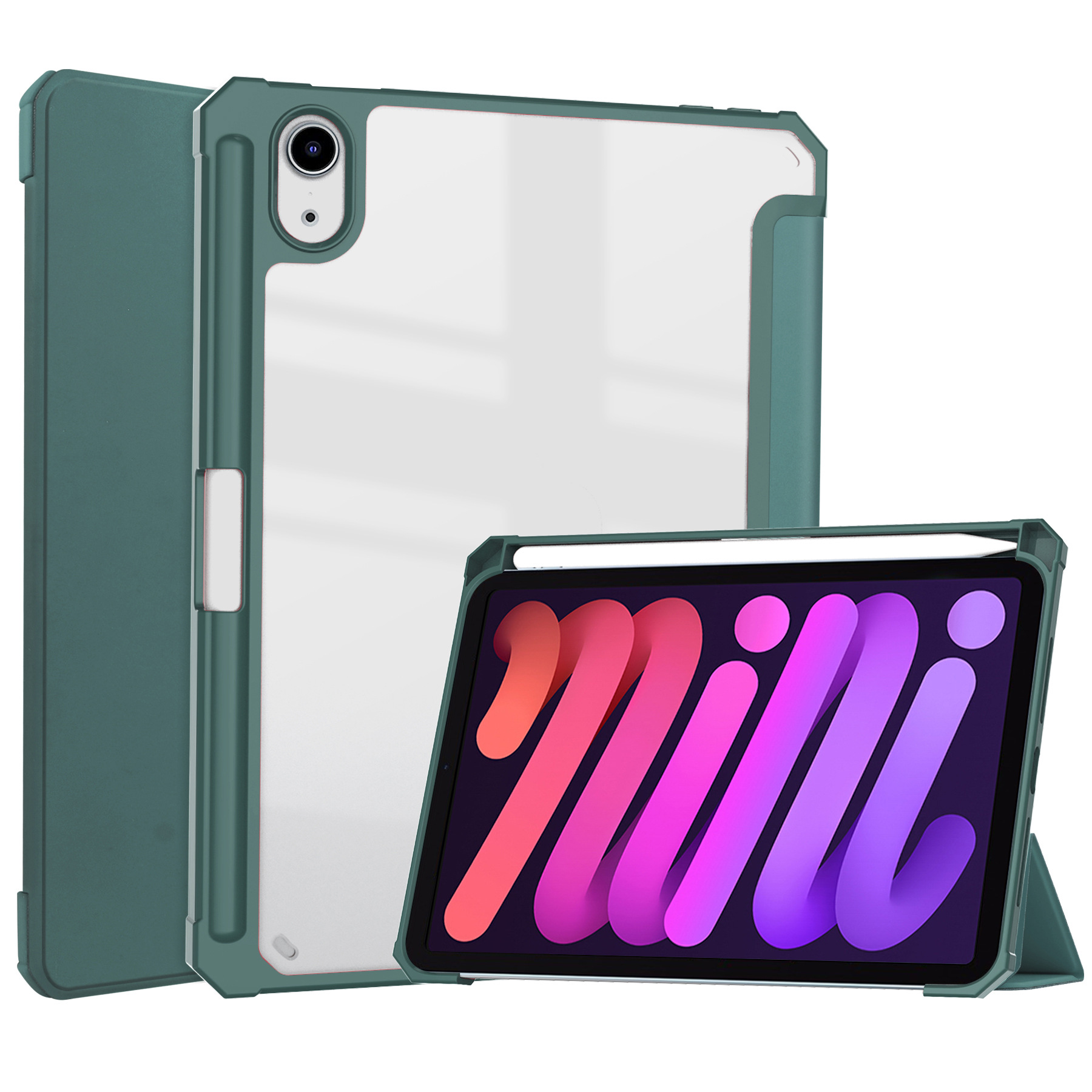 Высококачественный 8,3 дюймовый чехол для iPad mini6, жесткий акриловый и мягкий чехол из ТПУ, держатель для карандашей, чехол для iPad