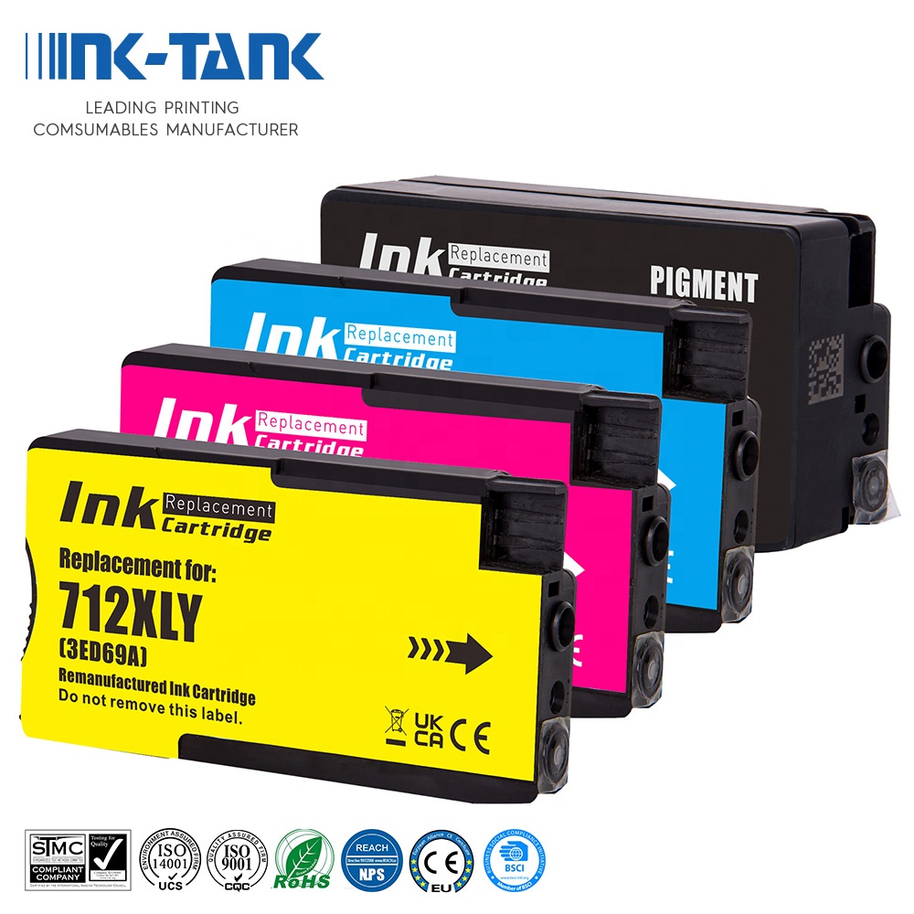 INK-TANK 712 XL 712XL 3ED71A цвет Восстановленный струйный картридж с чернилами для HP712 для струйного принтера HP Designjet T650 T250 T210 T230 принтер