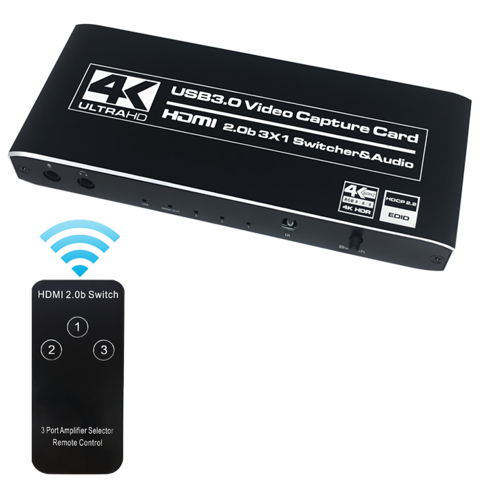 3 канала 4K HDMI Карта видеозахвата HDMI к USB 3,0 Плата видеозахвата игры запись потокового видео трансляции локальной петли