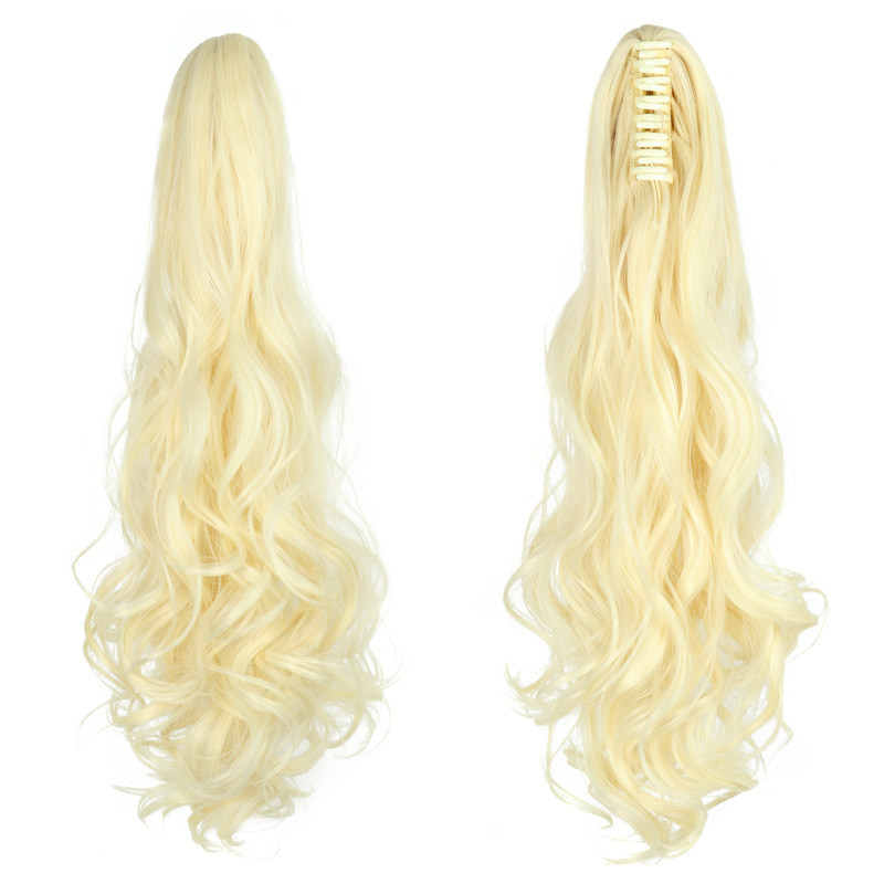 Wholesale high temperature silk wigs in Europe and America big wave catch clip ponytail fashion curly hair bundle female