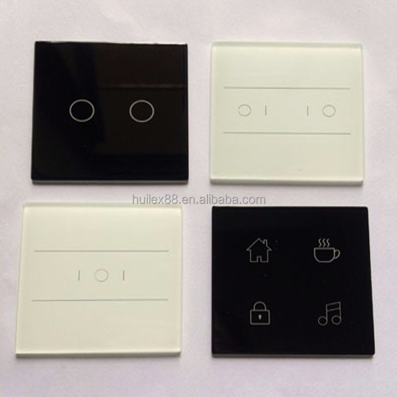 OEM Custom 1.0mm 2mm 3mm 4mm 5mm Thickness Smart Light Touch switch Glass Panel