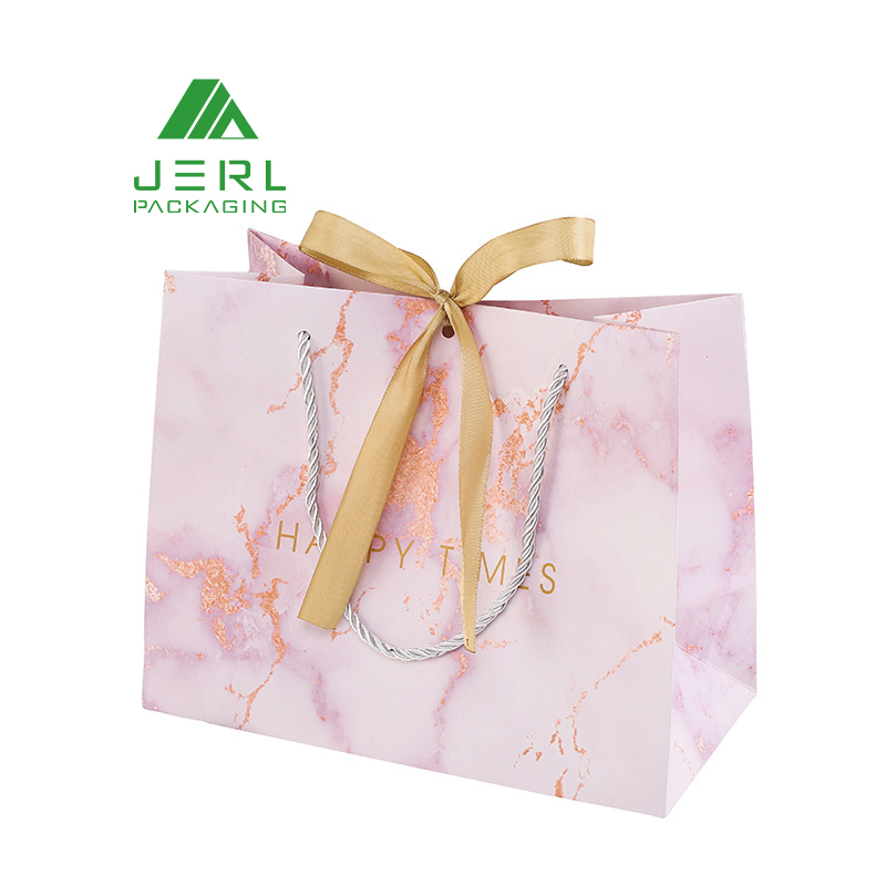 Shopping Pink Paper Marble Bag