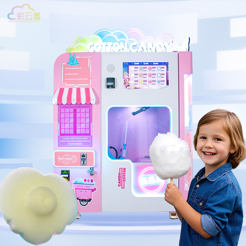 Caiyunjuan Electric Cotton Candy Machine Manufacturers Export Fully Automatic Cotton Candy Vending Machine
