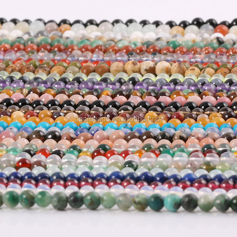 Tiger Eye Amethyst Rose Quartz Lava Agate Crystal Natural Gemstone Stone Beads for DIY Jewelry Making 4mm 6mm 8mm 10mm 12mm