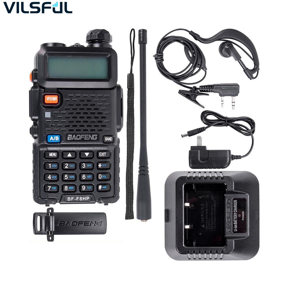 BaoFeng BF-F8HP (UV-5R 3rd Gen) 8 Вт Dual Band двухстороннее радио (136-174MHz VHF и 400-520 МГц UHF) включает в себя полный комплект с батареей