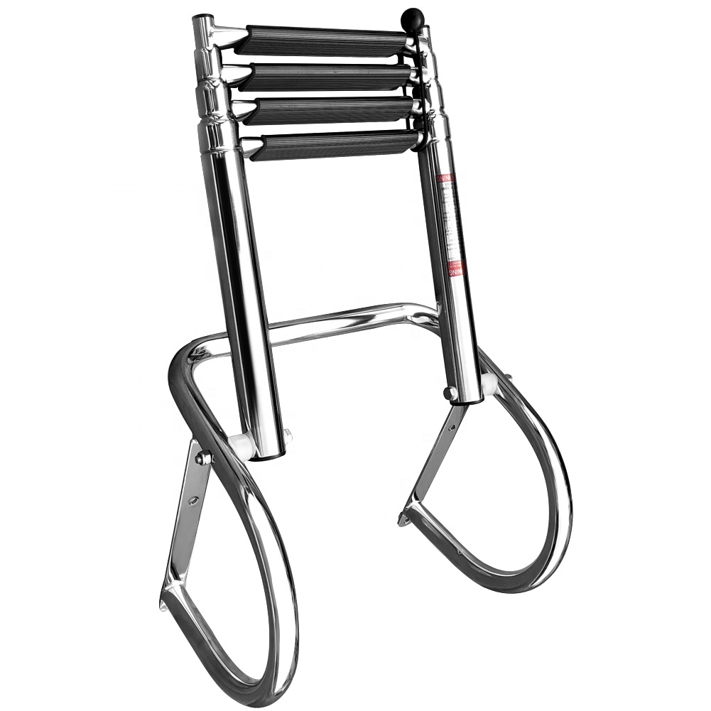 Deluxe Telescoping Ladder Handrails Boarding Ladder Folding Boat Swim Ladder