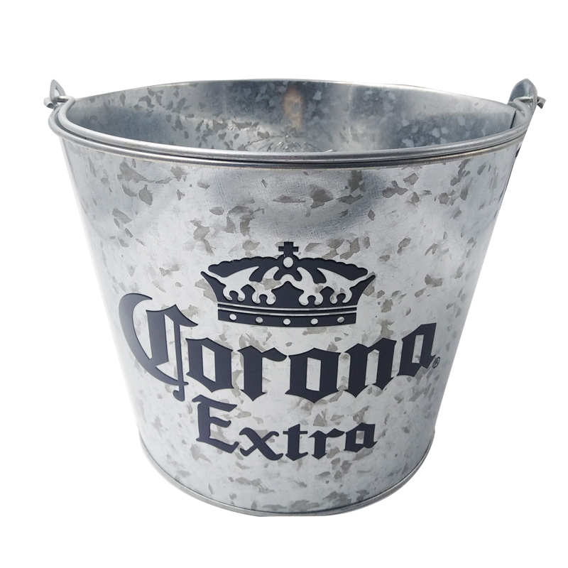 Рекламный оцинкованный металлический ведро для льда CORONA с логотипом на заказ