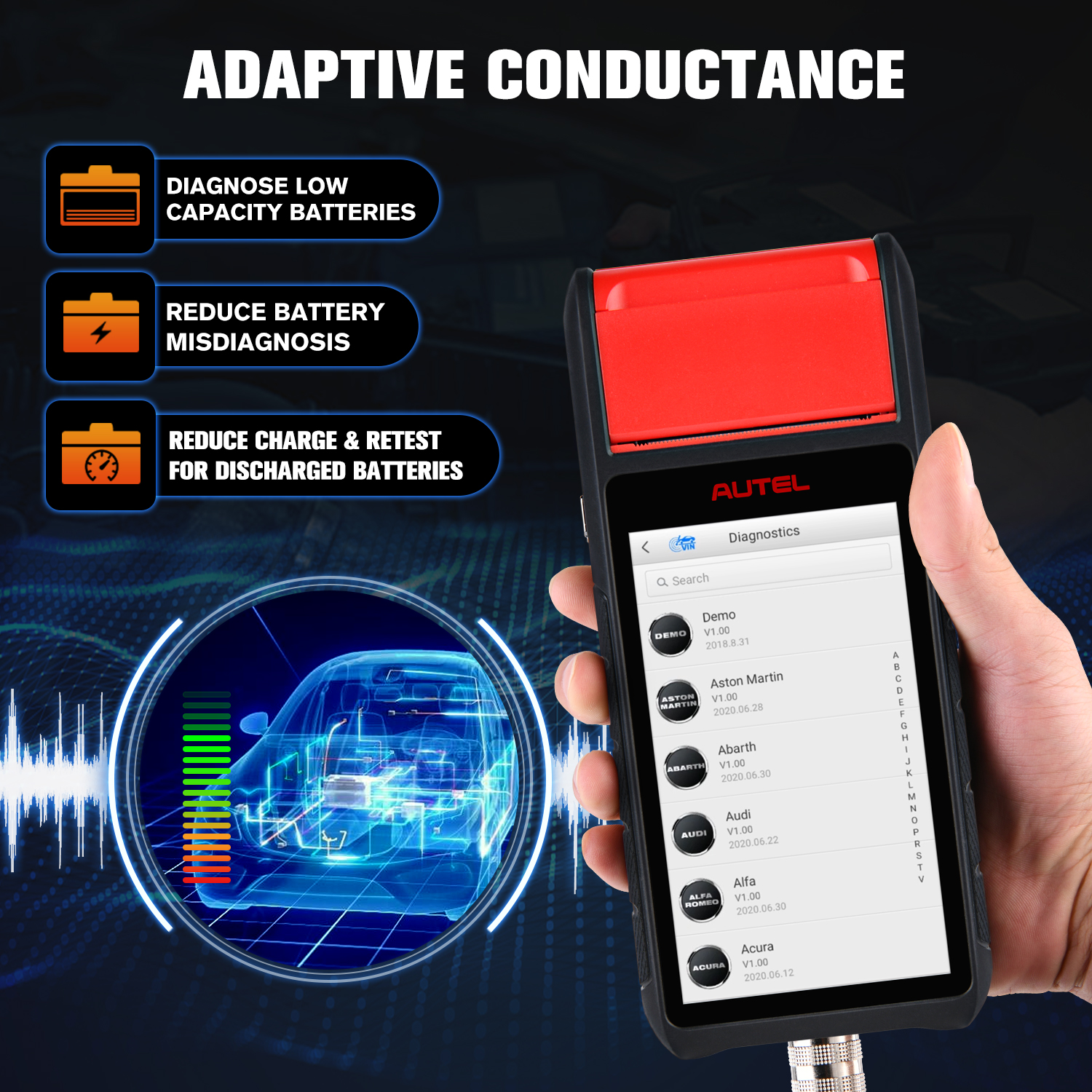 Новое поступление Autel maxibas BT608 диагностический анализатор батареи toosl и электрической системы