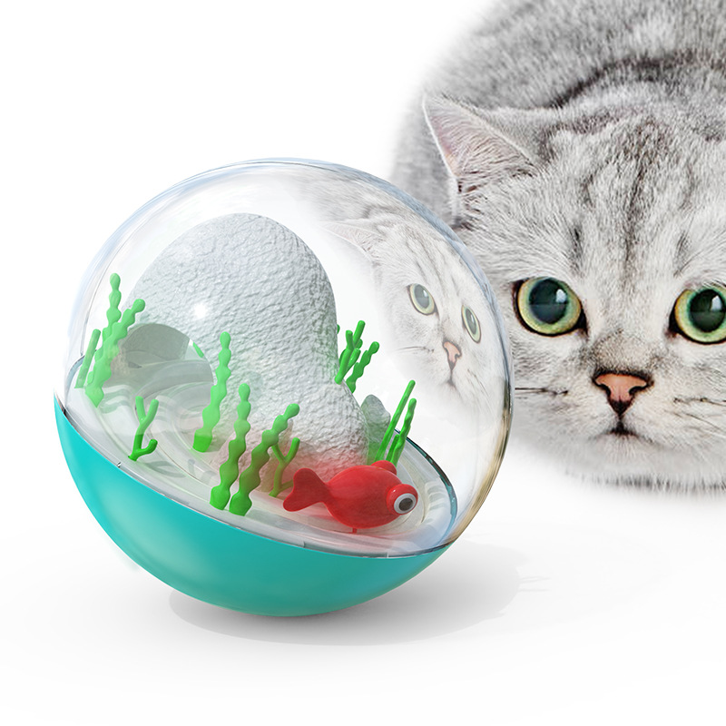 New Design Fashion cute Amazon Hot Selling Cheap Luxury Tumbler Ocean Ball Electric Fish Teaser Cat Toys