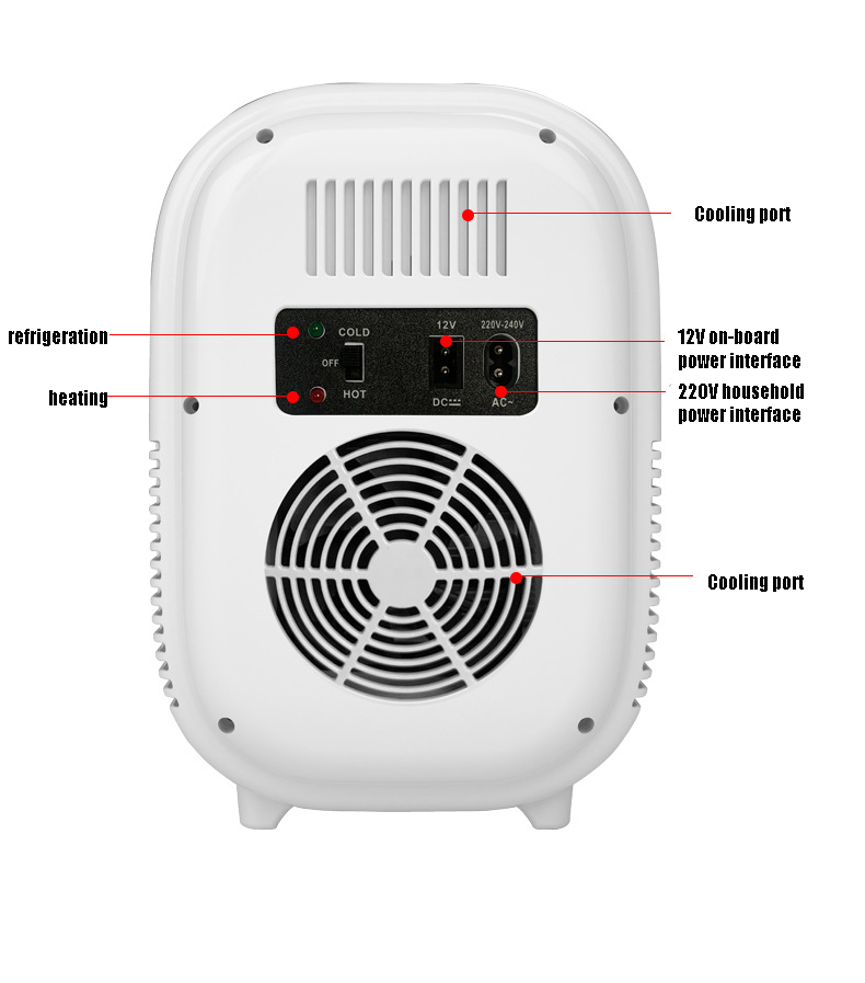 2 в 1, портативный косметический мини-холодильник с подогревом 6 л, 50 Вт, со светодиодной подсветкой и зеркалом