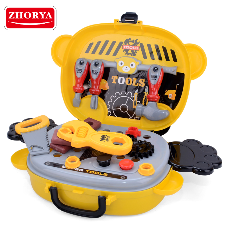 Zhorya diy Пластиковый инженерный Инструмент Игровой набор инструментов игрушка для детей с рюкзаком чемодан