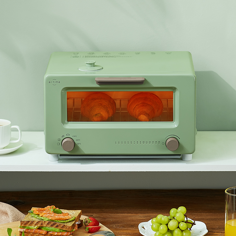 High Quality Steam Oven Mini Toaster Household 10L Green Mini Oven For Baking