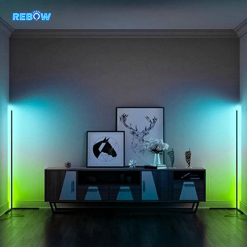 Rebow Прямая поставка минималистичный стоячий штатив rgb стойка Современные Ретро светодиодные Угловые напольные лампы