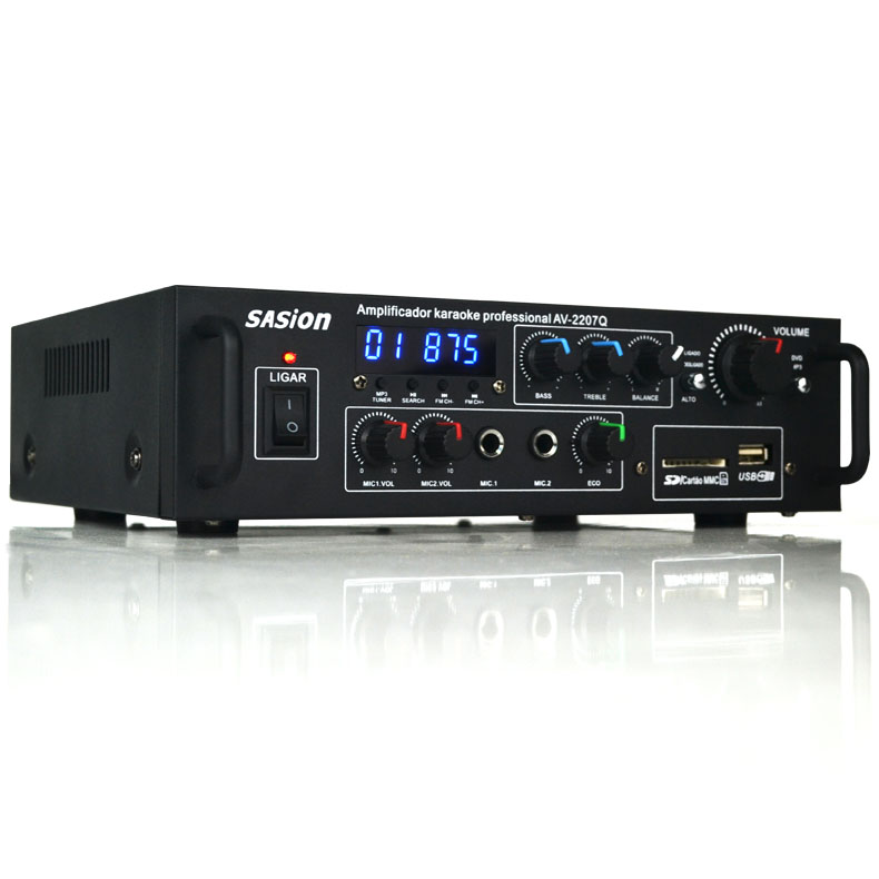 AV-2207Q Hifi mini blue tooth home stereo dj speaker amplifier sound car audio karaoke amplifier