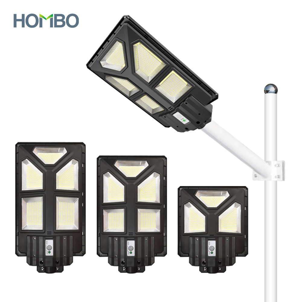 HOMBO встроенный ABS водонепроницаемый Ip65 наружный 150 Вт 200 Вт 300 Вт все в одном светодиодный уличный фонарь на солнечной батарее