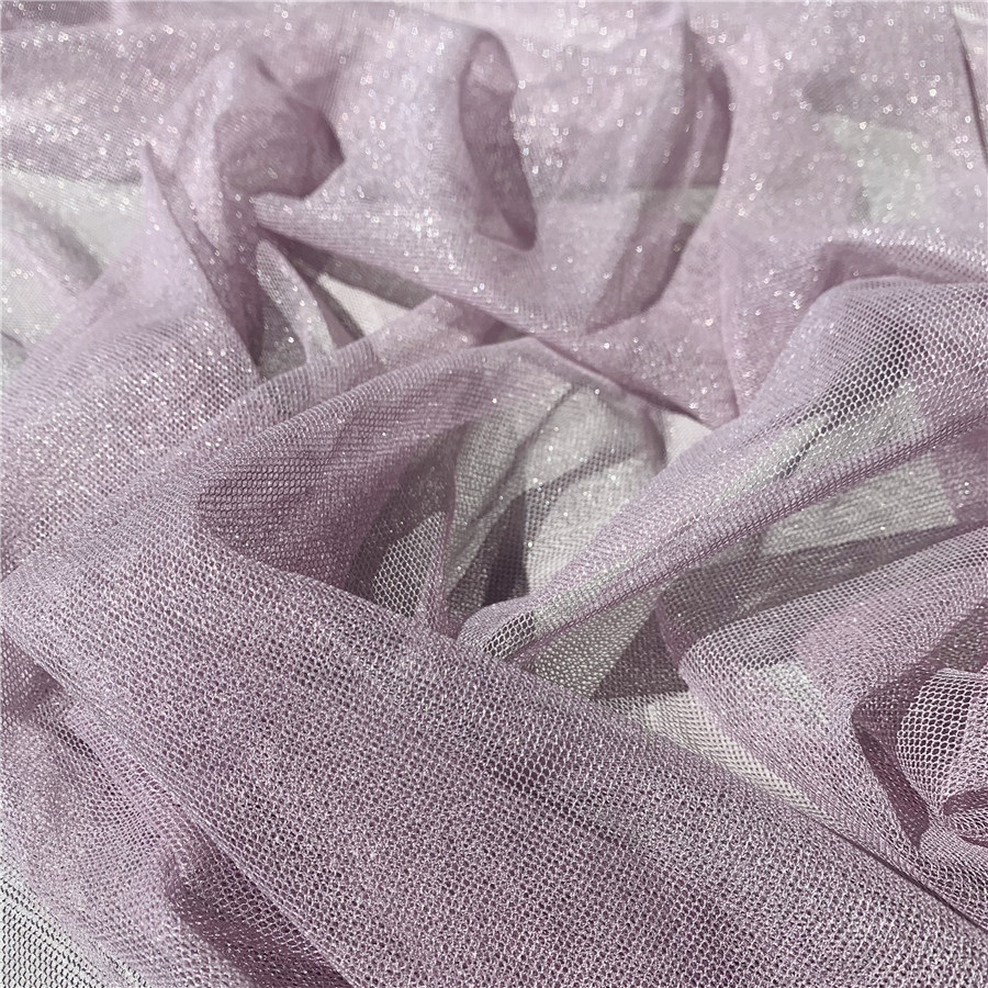 Japan elegant nylon mesh glitter lace fabric for skirt and dress