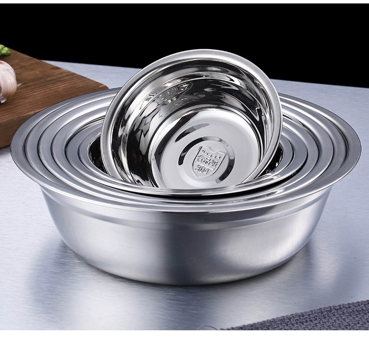 Hot Selling High Quality 304 Stainless Steel Mixing Bowl Modern Design Polished Serving for Soup Salad Sustainable Feature