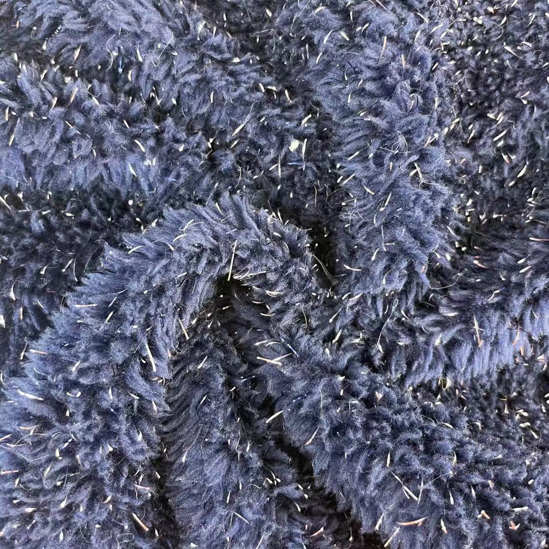 Оптовая продажа, Лучшая цена, 100% полиэстер, шерпа, флисовая люрексная ткань для домашней одежды, пижамы