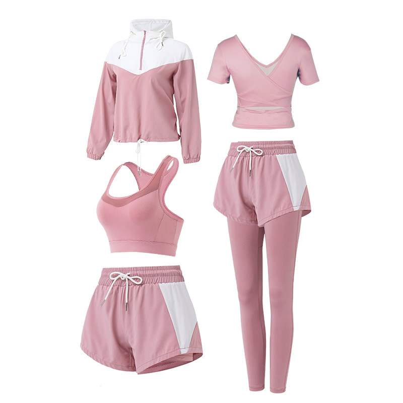2021 New Spot Goods Autumn Winter Style Gym Outfit Women'S Fitness Wear 7 Piece Yoga Sets Fitness Sport Wear