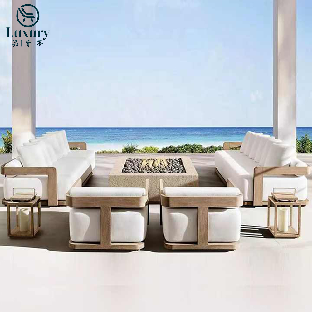 Home Garden Furniture Wooden Outdoor Sofa Set Waterproof Outdoor Luxury Teak Sofa Set