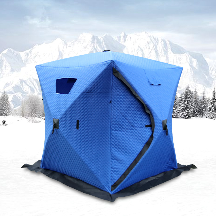 Factory price foldable bike winpolar quick open winter blue ice cube tent for fishing