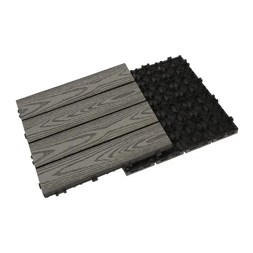 Tercel Wood Grain WPC Composite Decking Tiles Interlocking Patio Interlocking Deck Tiles