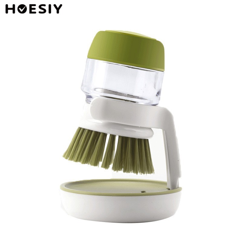 Multifunctional Kitchen Cleaning Tool Holder Rack Hand Press Manual Soap Dispenser Pot Dish Brush