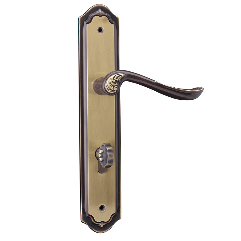 Modern copper door handle vault security interior brass door handle lock