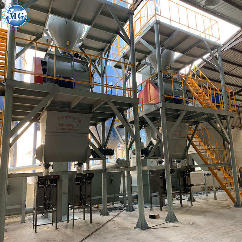 Twin Shaft Mixer Dry Mortar Mixing Plant Skim Coat Making Machine