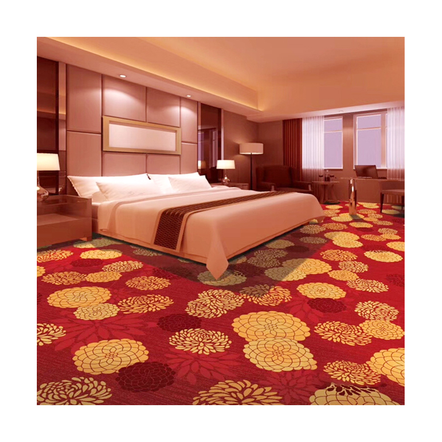 Wholesale price nylon printed customized design decorative floor carpet beautiful pattern wall to wall hotel carpet