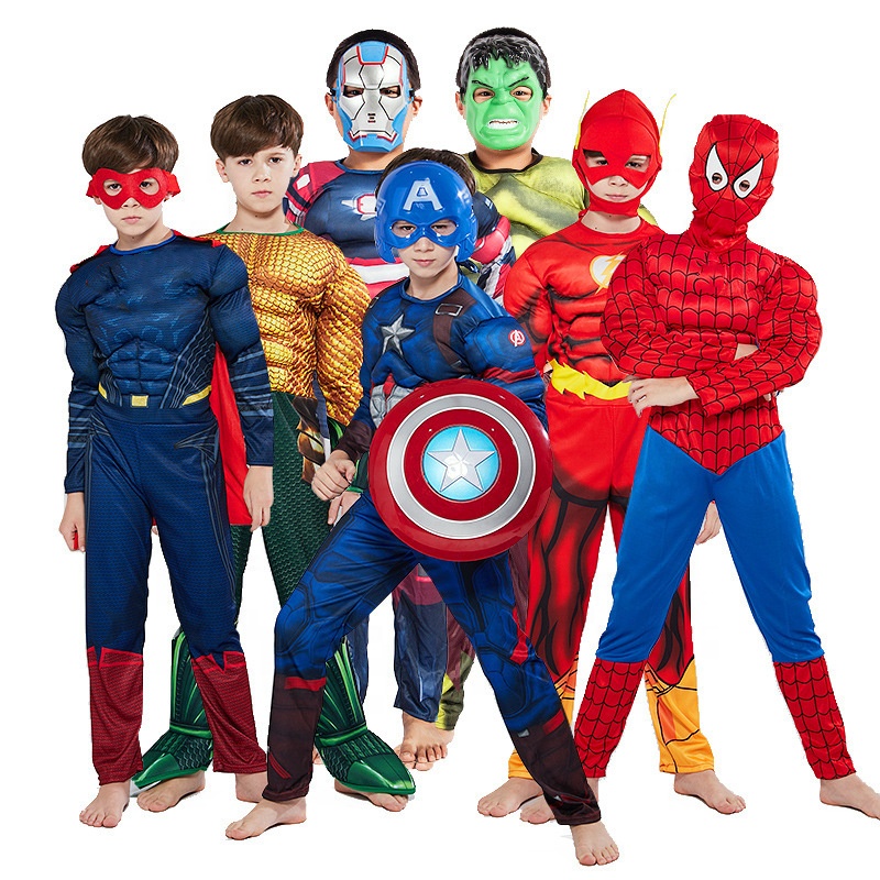 Superhero Halloween children's party Spiderman dress up costume kids role play cheap spot inflatable costume boys and girls