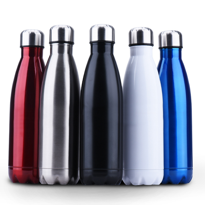 Stainless Steel Water Bottles with Custom Logo Outdoor Sports Drink Cola Shaped Double Wall Thermos Vacuum Flask Insulated