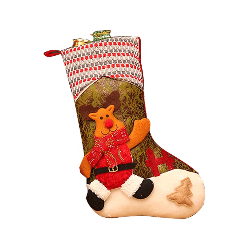Cotton Stocking Personization Canvas Handmade Crochet Stockings Decoration Supplies Christmas