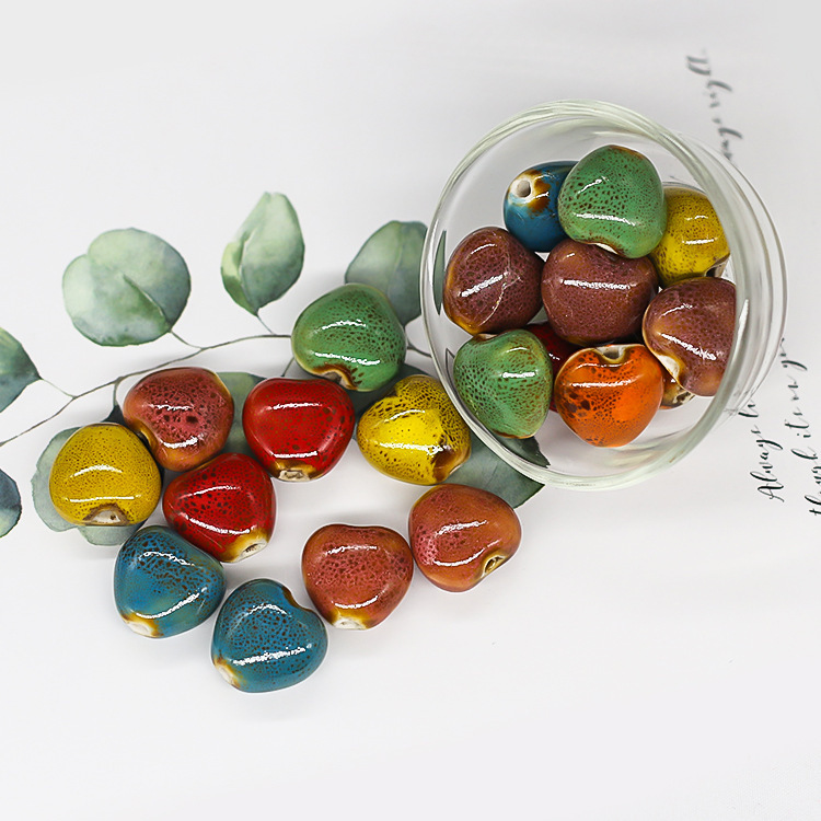 Wholesale Ceramic Porcelain Red Heart Beads for Jewelry Making