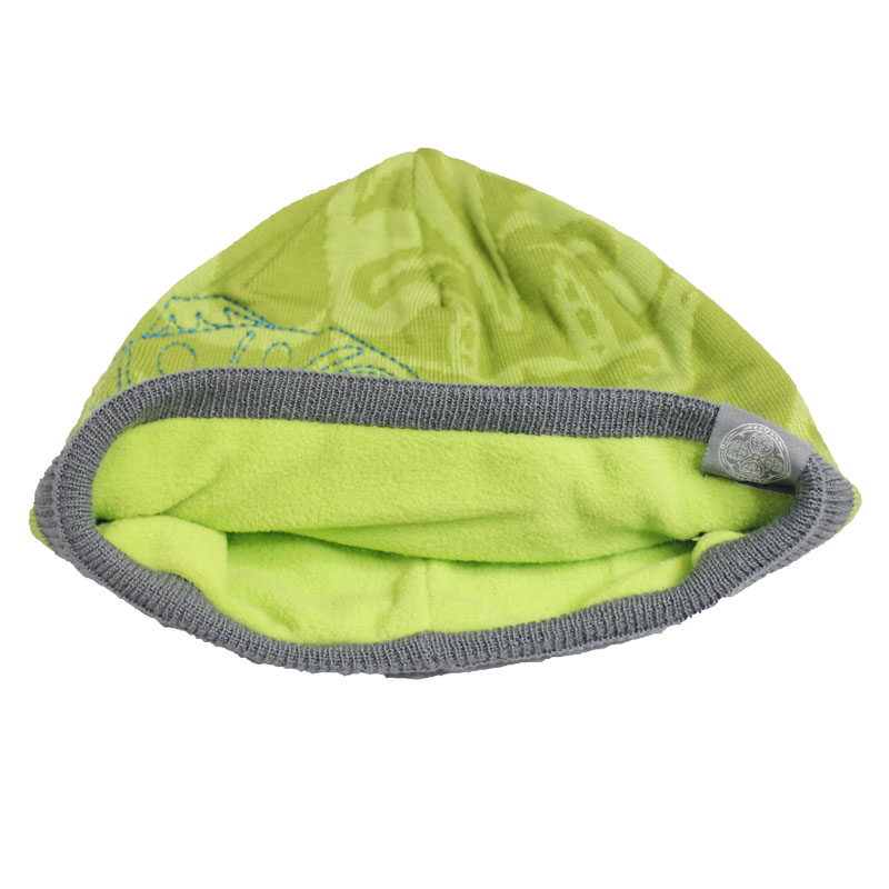JS Green Fleece Lining Custom Knitted Fashion Hat for Kids
