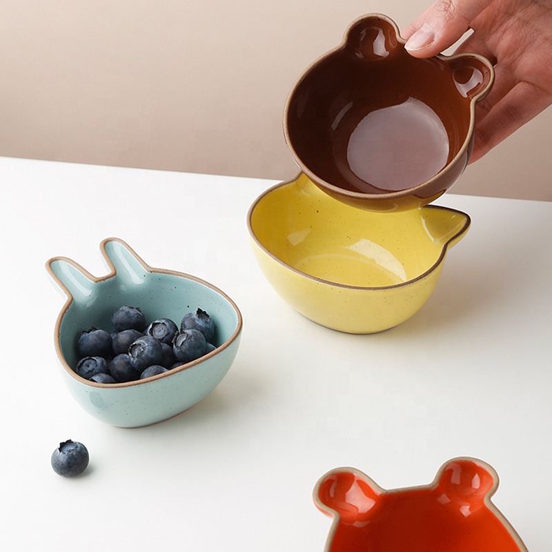 Creative Small Cat Shape Ceramic Plates Dishes Food Soy Sauce Dessert Snack Dipping Dish Kitchenware