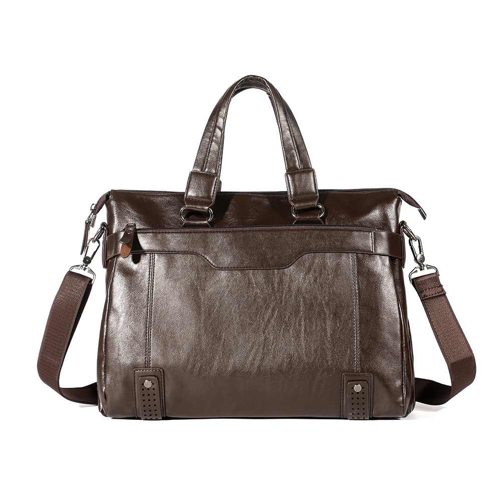 Customized Classic Horizontal Multi-Layer Genuine Leather Briefcase Large Capacity Multi-Functional Fashionable Business Bag