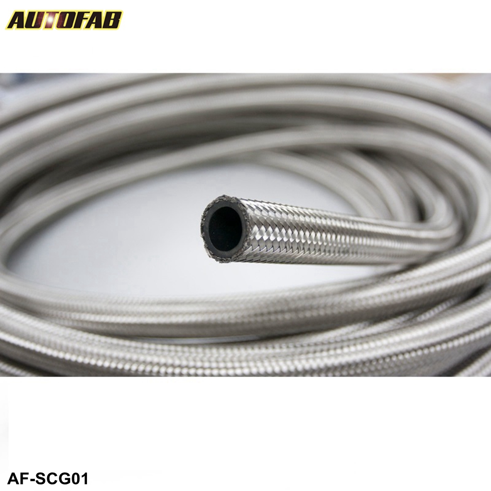 Car Motorcycle Blue Silver 50m Stainless Steel Braided Brake Hose Line AN -3 AN3 AN03 JIC AF-SCG01
