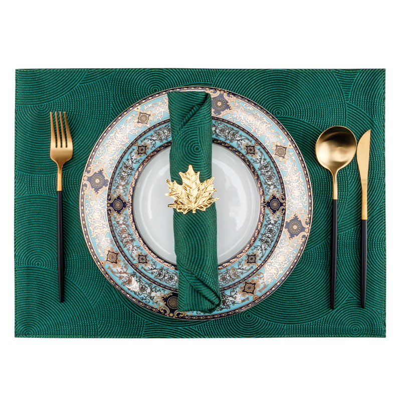 Heat Resistant Spill proof Jacquard Fabric Placemat 12*18 INCH Fall Luxury Decor Dinner Wedding Christmas Customized size Mats