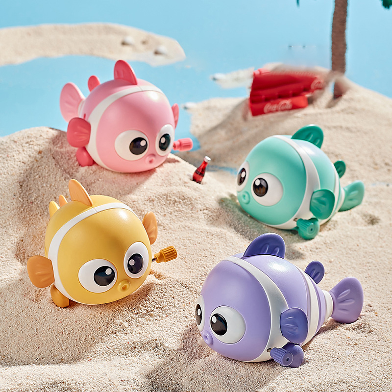 New design Children's beach toys Clockwork clownfish caterpillars that move and run baby chains clockwork beach wind up toys