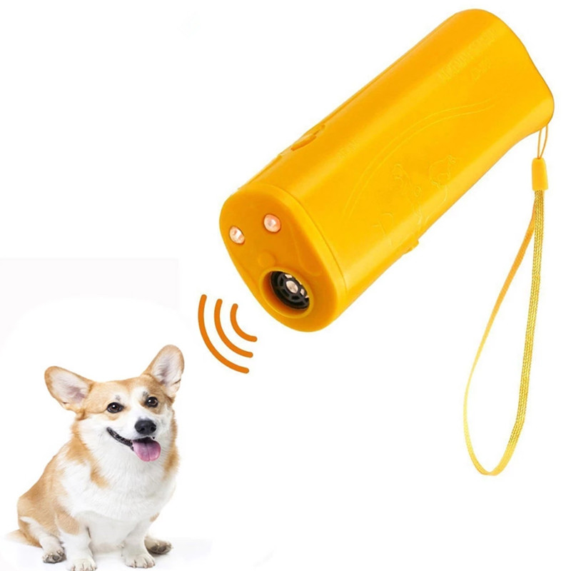 3 in 1 Dog Anti Barking Device Ultrasonic Dog Repeller Stop Bark Control Training Supplies With LED Flashlight