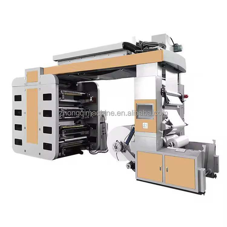 8 Colors High Speed Synchronous Belt Non-woven Plastic Bag Paper Bag Flexographic Printing Machine