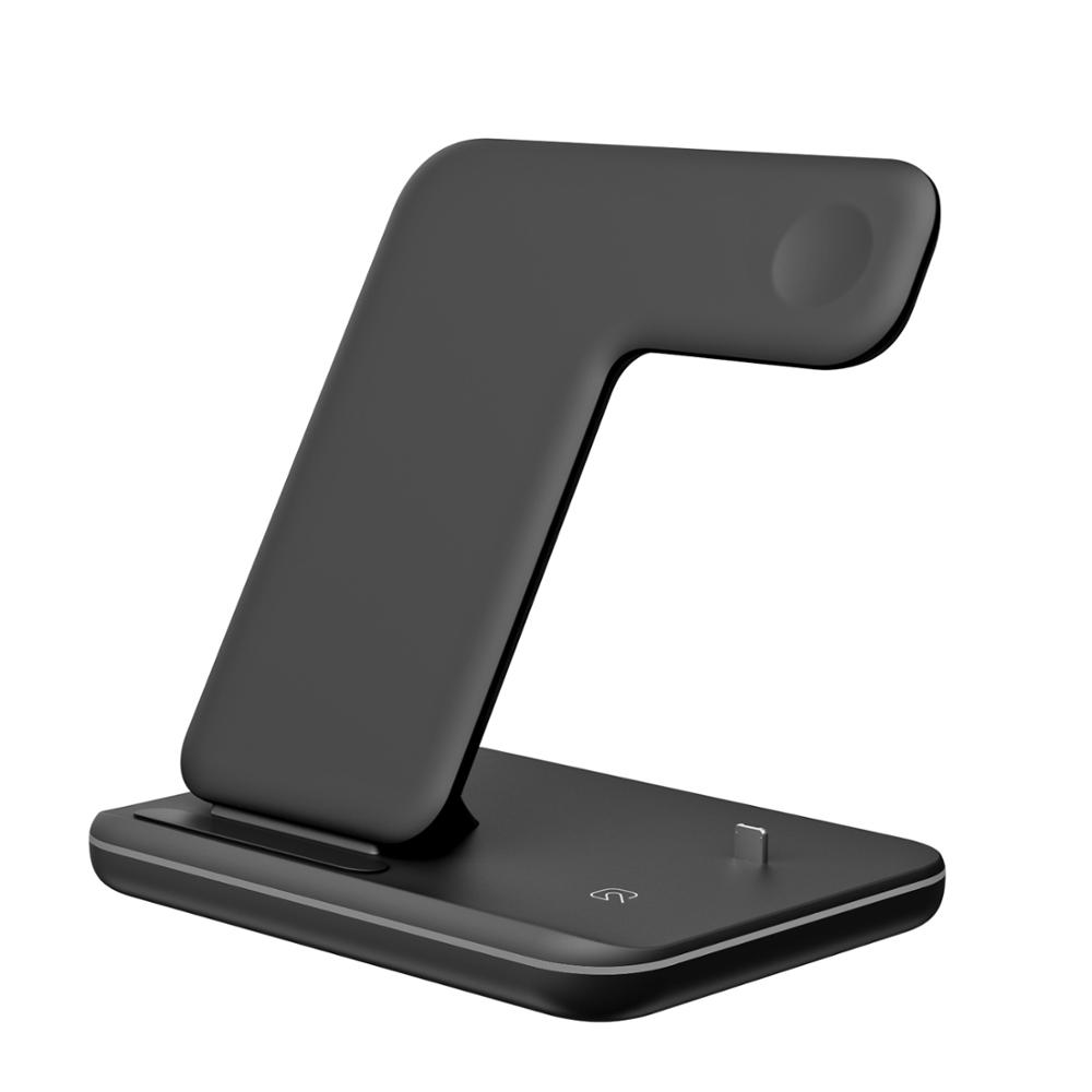 Беспроводная зарядная подставка WELUV Qi 3 в 1 для iPhone 11 Pro X XS MAX 15 Вт быстрая зарядная док-станция для Apple iWatch Airpods