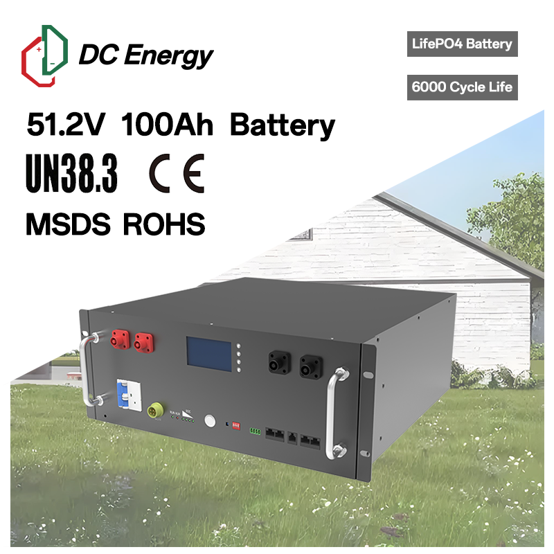 Rack mounted Smart BMS Hybrid Solar Inverter 5Kwh Energy Storage Solid State Battery 51.2V 100Ah Stackable Lithium Battery