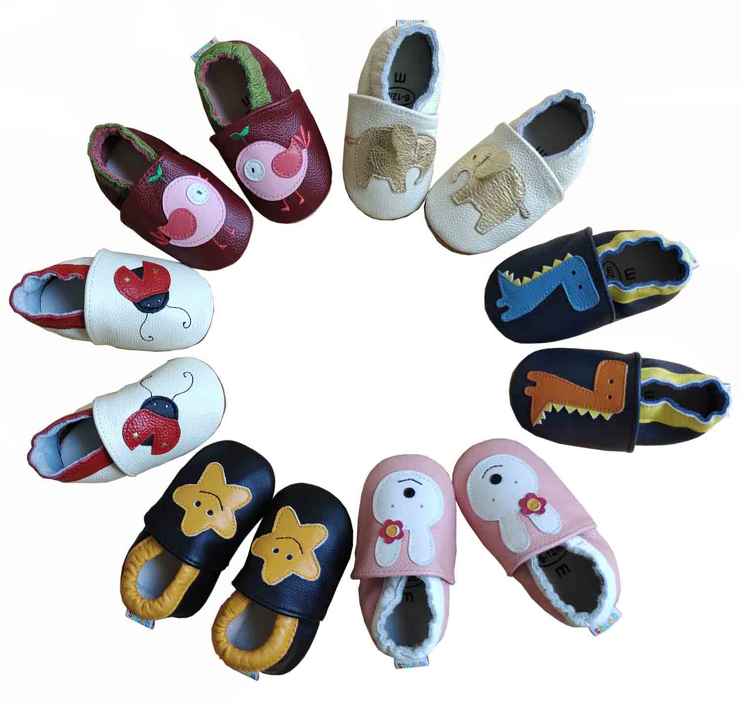 Handmade Genuine Leather Soft Sole Baby Moccasins Boys And Girls Children's Kids Toddler Baby Shoes