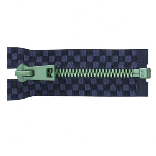 Custom green teeth brass zipper 5# Metal zipper corn teeth with Green color for mens jeans