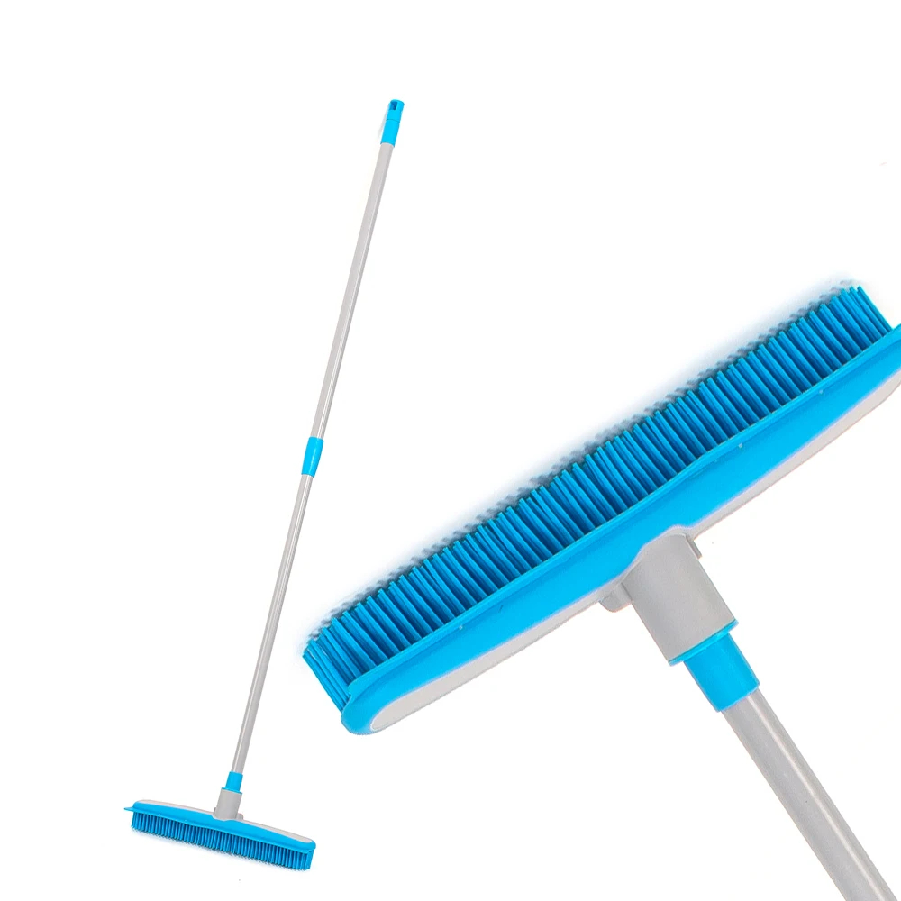 Telescopic pet hair removal eco-friendly rubber broom for household home bedroom
