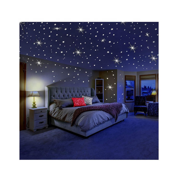 3 packs kids room wall sticker starry sky luminous sticker