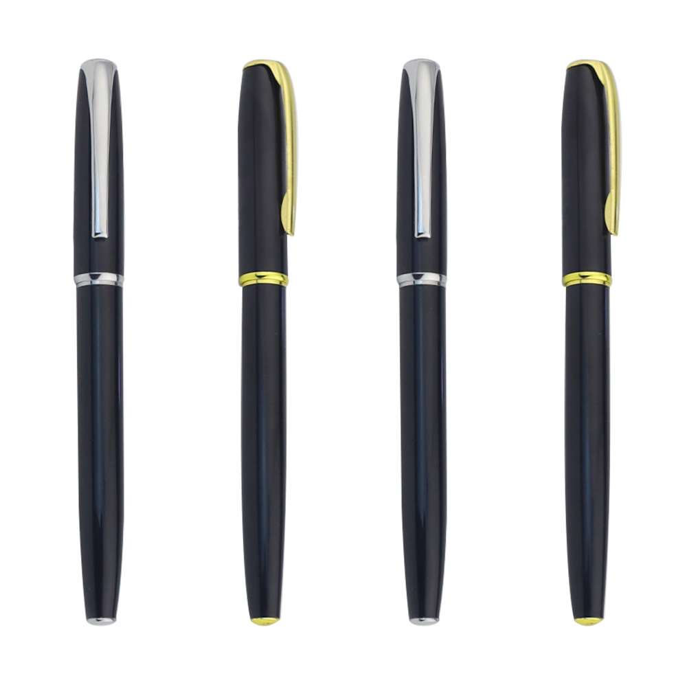 Slim Black Roller Sign Pen with Golden Fittings for Promotional Business Gift Pen