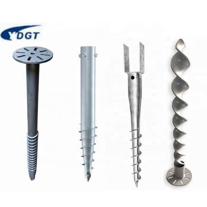 Ground Screw Pole Anchor Foundation Spiral Steel Pile For Rock
